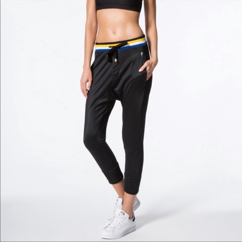 P.E Nation black silk joggers